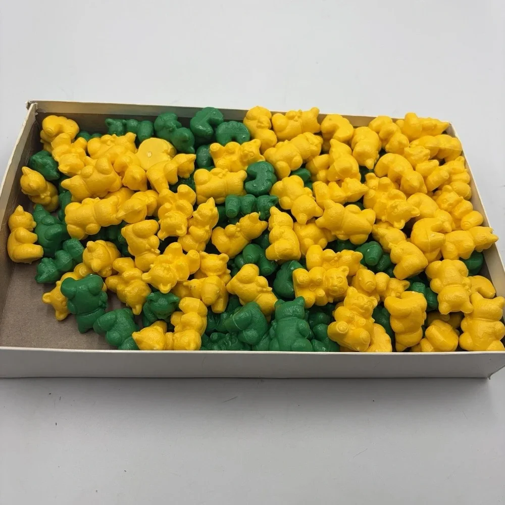 Teddy Bear Counters - Multi-Sensory Intro to Numbers  74 Yellow 72 Green 1985